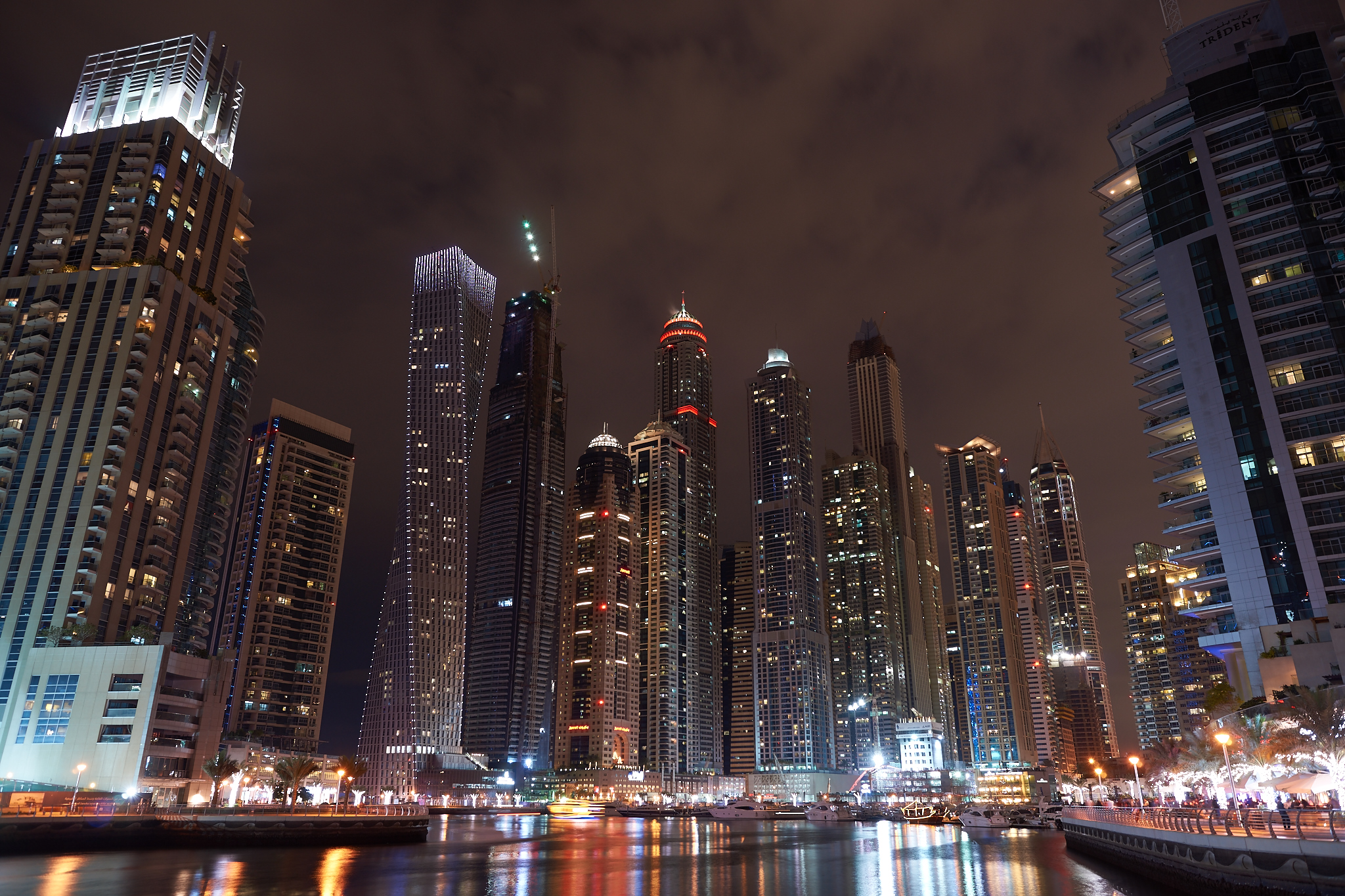 The Night Lights Of Dubai Marina